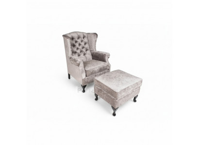Hocker Beige Designer Luxus Hocker Polster Sëtz Textil Relax Niewestull Sofa