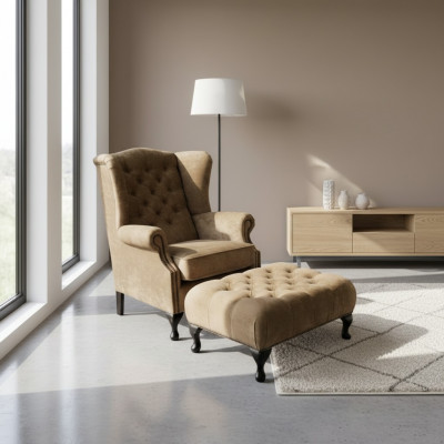 Hocker Erbäistellbank Foussocker Bäistellhocker Ottomane Sitzbank Chesterfield
