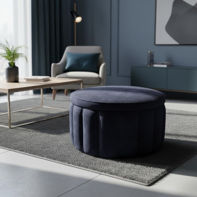 Pouf Ronn Chesterfield Fousshocker Polsterhocker Sëtzocker