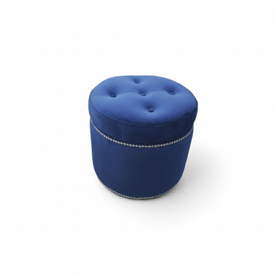Chesterfield Pouf Textil Foussstell Rond Hocker Polsterhocker Sëtzhocker Sëtz Nei