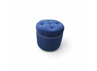 Chesterfield Pouf Textil Foussstell Rond Hocker Polsterhocker Sëtzhocker Sëtz Nei