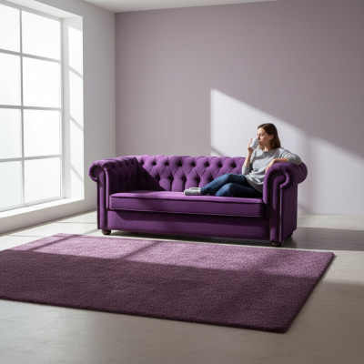 Sofa 3 Sëtzer Chesterfield Couch Schlofssofabettfunktioun Couchen Sofae Stoff Nei