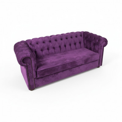 Sofa 3 Sëtzer Chesterfield Couch Schlofssofabettfunktioun Couchen Sofae Stoff Nei