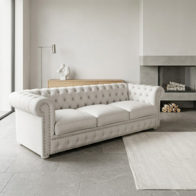 Chesterfield Dräisëtzer Couche Polster Sofa Design Lieder Sofas Couchen 3 Sëtzer