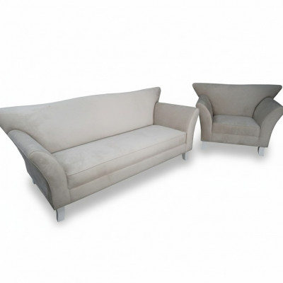 Sofa 3-Sëtzer + 1 Sëtzer Sofagarnitur Polster Designer Couche Sofa Garnitur