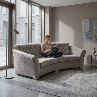 Dräisëtzer Hallef Ronn Couch Chesterfield Polstersofa Couchen Beige
