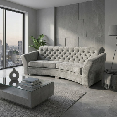 Dräisëtzer Hallef Ronn Couch Chesterfield Polstersofa Couchen Beige