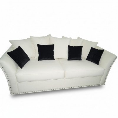 Klassesch Design Canapé Polster Sofa Drësëtzeger Stoff Canapéë Sofas 3 Sëtzeger