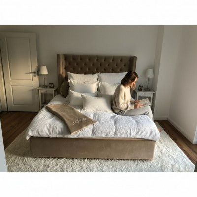 Chesterfield Bett Polster Duebel Hotel Better Schlofzëmmer 140x200cm Braun Nei