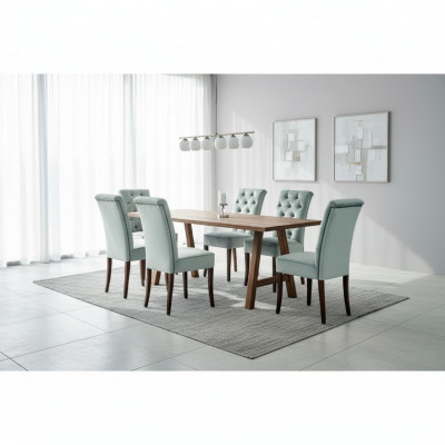 Design Iesszëmmer Dësch 4 Chesterfield Lehnstill Iesszëmmer 5tlg. Garnitur