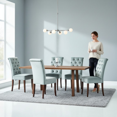 Modern Chesterfield Iesszëmmer Garnitur Luxus Iessdësch x6 Chesterfield Still