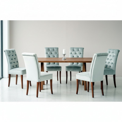 Modern Chesterfield Iesszëmmer Garnitur Luxus Iessdësch x6 Chesterfield Still