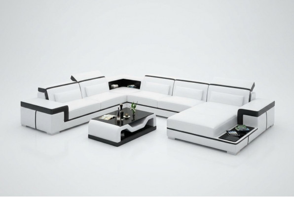 Eckcouch Wunnlandschaft Canapé U-Form Polstersofa Lieder Design Beliicht Couch