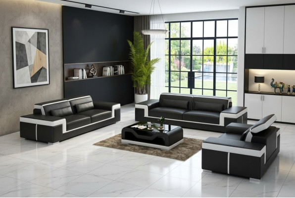 Soffagarnitur Couch Polster Canapé 3+1+1 Komplett Set Garnituren 3tlg.