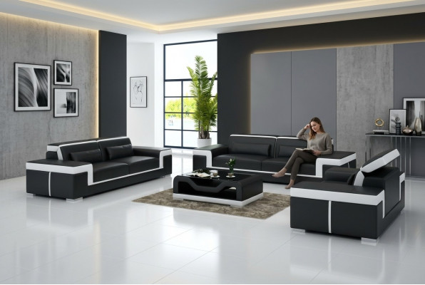 Design Canapé Këssen Sofas Lieder Modern Sofagarnitur 3+1 Sëtzer Komplett Set Nei