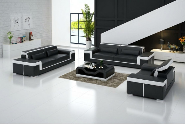 Design Canapé Këssen Sofas Lieder Modern Sofagarnitur 3+1 Sëtzer Komplett Set Nei