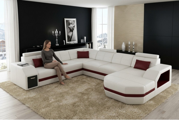 Wunnlandschaft Liederstull Couch Ecksofa Eck Garnitur Design Modern Sofa mat USB