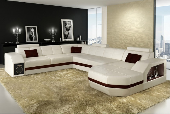 Wunnlandschaft Liederstull Couch Ecksofa Eck Garnitur Design Modern Sofa mat USB