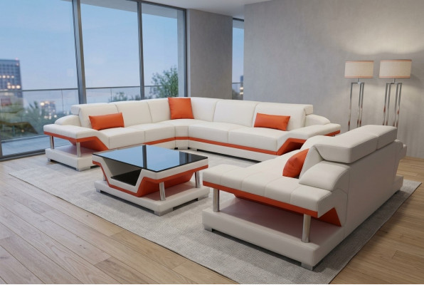 Ecksofa Sofa Eckgarnitur Couchtisch Komplett Set Sëtz Polster Eckcouch Couch USB