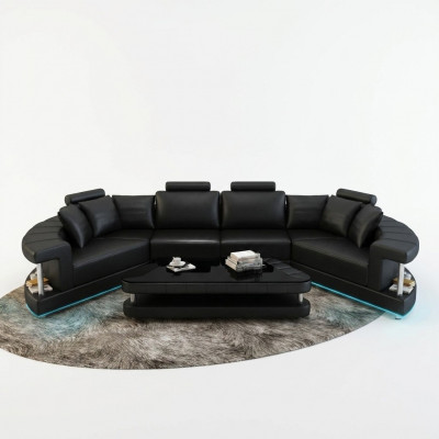 Wunnlandschaft Trapezforméiert Ronn Ecksofa Sofa Ronn Couch Polster U-Form + USB