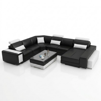 Grouss Design Ecksofa Polster Eckcouch Sofa Garnitur Couch Wunnlandschaft USB Nei
