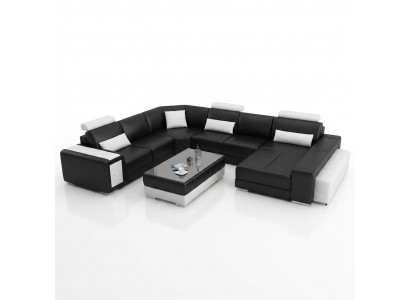 Grouss Design Ecksofa Polster Eckcouch Sofa Garnitur Couch Wunnlandschaft USB Nei
