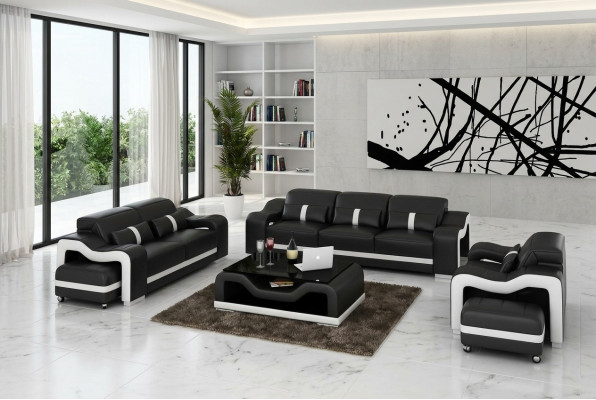 Design Sofagarnitur Couch Polster Canapéen Lieder Modern 3+2 Sëtzer Komplett Set Nei