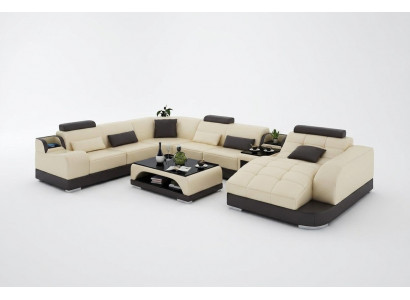 Eckgarnitur Lieder Sofa Wunnzëmmer Wunnlandschaft Polstereck Sëtzgruppen +USB