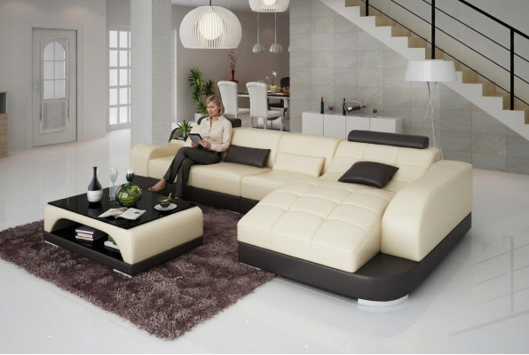 Eckcouch L-Form Designer Sofa Couch Polster Sëtz Garnitur Lieder Wunnlandschaft
