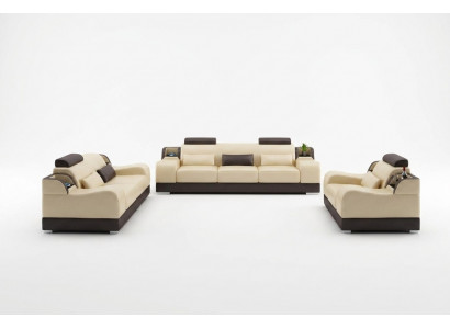 Sofa-Garnitur Couch Polster Sofa 3+3 Komplett Set Garnituren Design Lieder 2tlg.