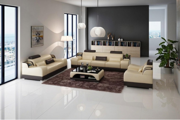 Dreisëtzer Couch Polster Design Sofa 3er Sëtz Modern Sofas Zëmmer Miwwelen