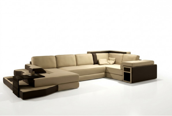 XXL Design Grouss Canapé +USB Eckcanapé Couch Wunnlandschaft U-Form Lieder Textil Eck