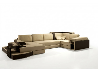 XXL Design Grouss Canapé +USB Eckcanapé Couch Wunnlandschaft U-Form Lieder Textil Eck