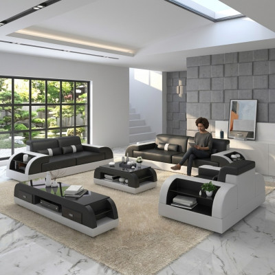 Sëtzkombinatioun Couch Polster Sofa 3+1 Komplett Set Kombinatiounen Design Lieder 2tlg.