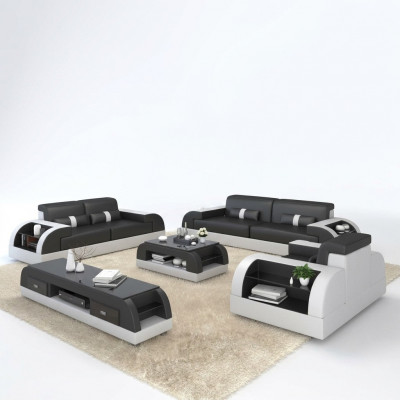 Sëtzkombinatioun Couch Polster Sofa 3+1 Komplett Set Kombinatiounen Design Lieder 2tlg.