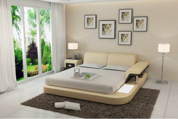 Luxus Multifunktioun Waasserbett Duebel Bett Waasser Better Polster 200x200 + USB
