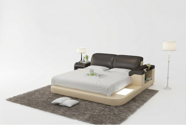 Luxus Duebel Multifunktioun Waasserbett Waasserbett Polsterung 200x200 + USB