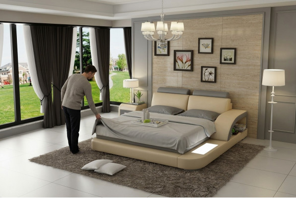 Waasserbett mat USB Hotel Duebelbett Better Komplett Liederbett Polsterbett Waasser