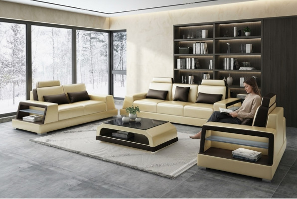 Design Sofa Garnitur 3+2 Sëtzer Sëtz Këssen Sofas Couchen Garniture Nei