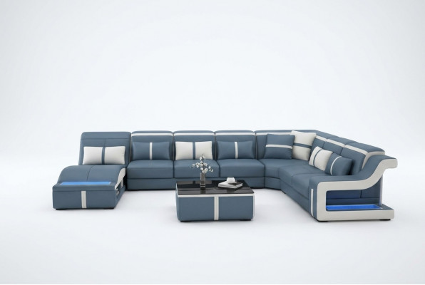 Wunnlandschaft Ecksofa Sofa Canapé U Form Polster Canapéen Lieder Design Beliicht