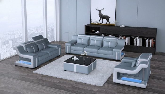Sofagarnitur 3+1 Sëtzer G8047D Couch Polster Sëtz Garnitur Sofa Wunnzëmmer Lieder
