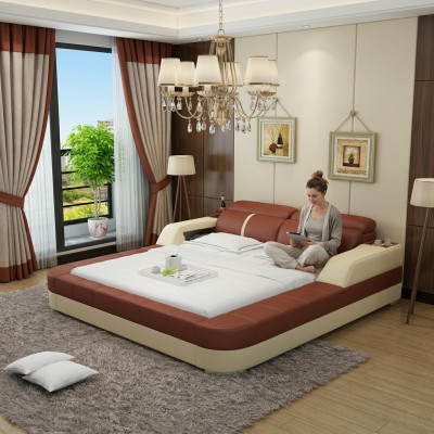 Luxus Waasserbett Duebel Multifunktiouns Bett Polster + USB Waasser Better 180x200