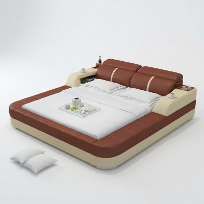 Luxus Waasserbett Duebel Multifunktiouns Bett Polster + USB Waasser Better 180x200