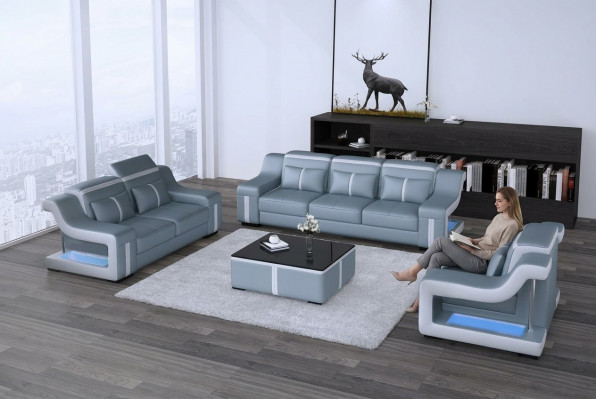 Design Multifunktiounscouch Relax Sofa Lieder Polster Couchen Drësëtzer 3er Nei