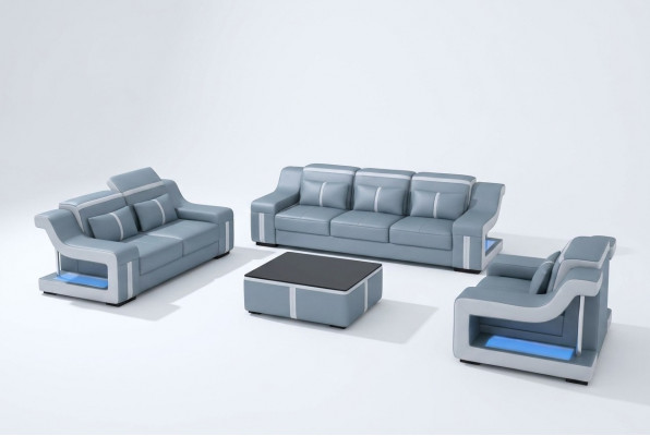 Design Multifunktiounscouch Relax Sofa Lieder Polster Couchen Drësëtzer 3er Nei