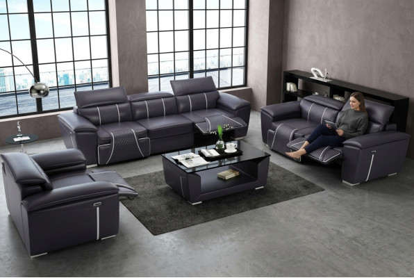 Multifunktiounscouch Relax Sofagarnitur Polstersofa 3+2+2 Sëtz Couchen Sëtz