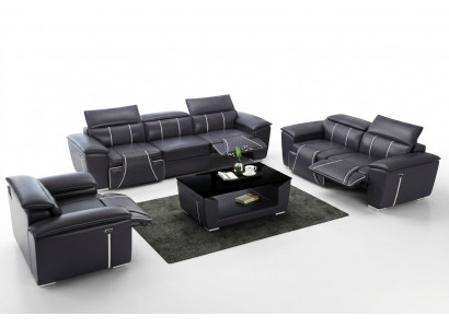 Multifunktiounscouch Relax Sofagarnitur Polstersofa 3+2+2 Sëtz Couchen Sëtz