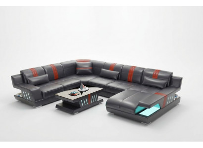 Eckcouch Wunnlandschaft Sofa Canapé U-Form Gepolstert Couch Lieder Design Beliicht