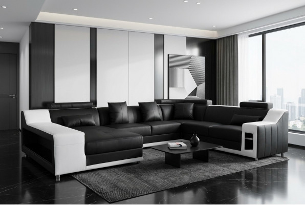 U-fërmeg Wunnzëmmer Eckcouch Sëtzgrupp Ecksofa Lieder Sofa Polster Couch +USB