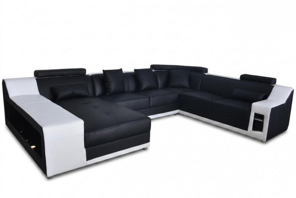 U-fërmeg Wunnzëmmer Eckcouch Sëtzgrupp Ecksofa Lieder Sofa Polster Couch +USB